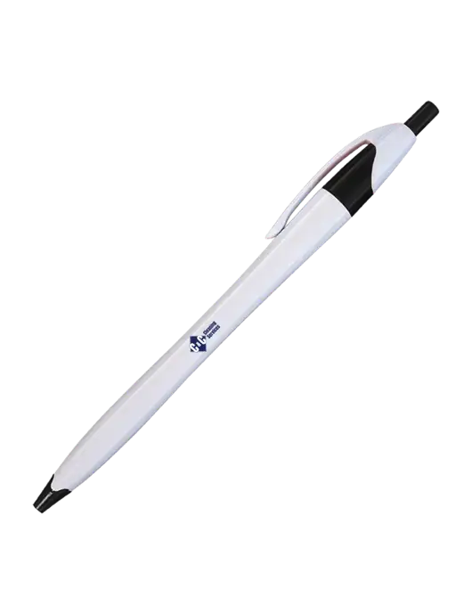 Novella White/Black Classic Pen - Blue Ink w/C & C Cleaning Services Logo