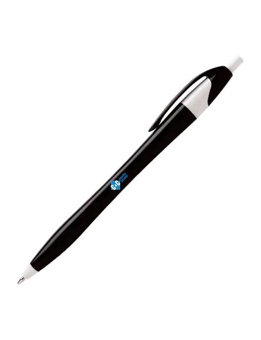 Novella Black/White Executive Pen - Blue Ink w/C & C Cleaning Services Logo
