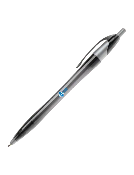 Novella Translucent Black/Silver Jewel Pen - Blue Ink w/C & C Cleaning Services Logo