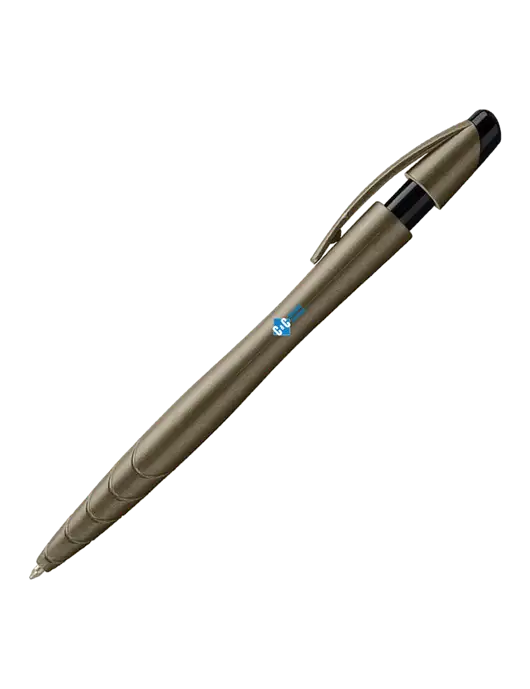 Awali Grey Metallic Pen - Black Ink w/C & C Cleaning Services Logo