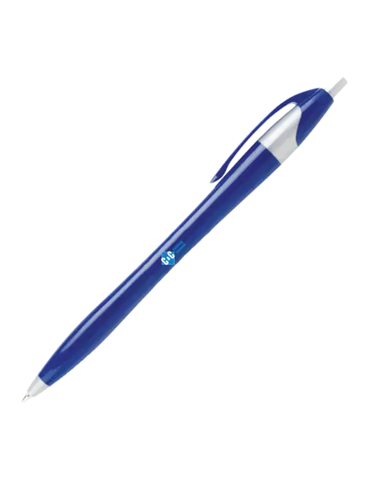 Novella Navy/Silver Corporate Pen- Blue Ink w/C & C Cleaning Services Logo