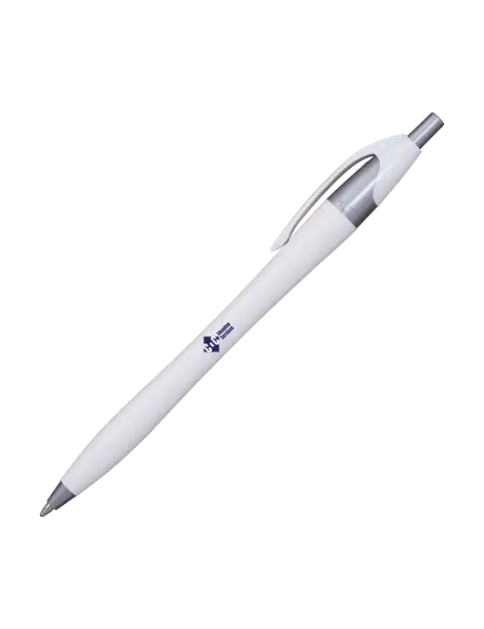 Novella White/Silver Shimmer Pen - Blue Ink w/C & C Cleaning Services Logo