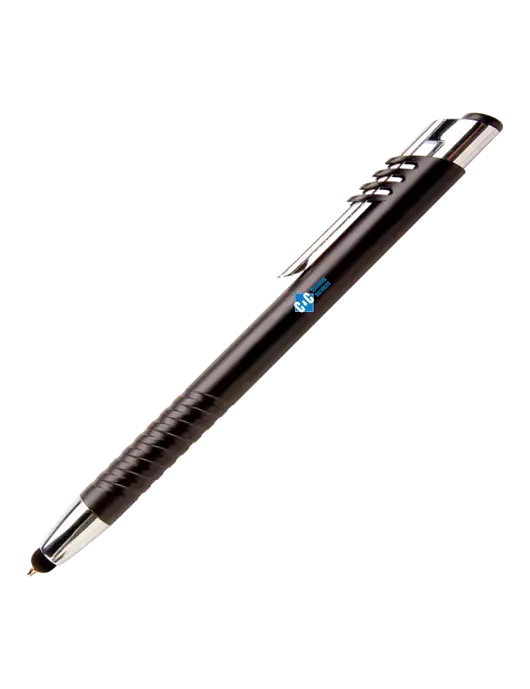 Schirhart Black Stylus Pen - Blue Ink w/C & C Cleaning Services Logo