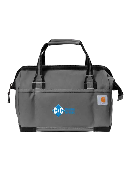 Carhartt Foundry Series 14” Grey Tool Bag w/C & C Cleaning Services Logo
