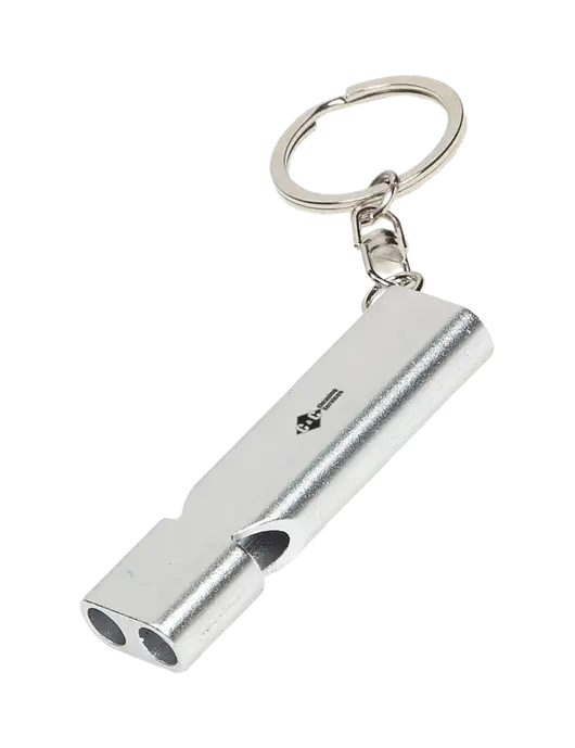 Quick Alert Silver Safety Whistle w/C & C Cleaning Services Logo