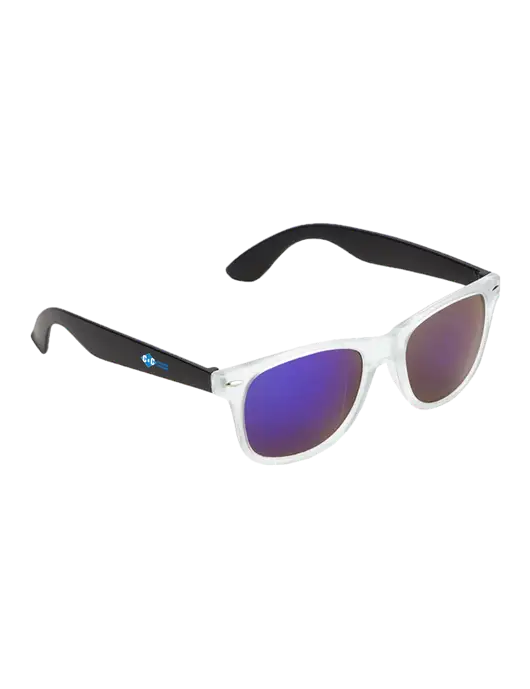Key West Black Mirrored Sunglasses w/C & C Cleaning Services Logo