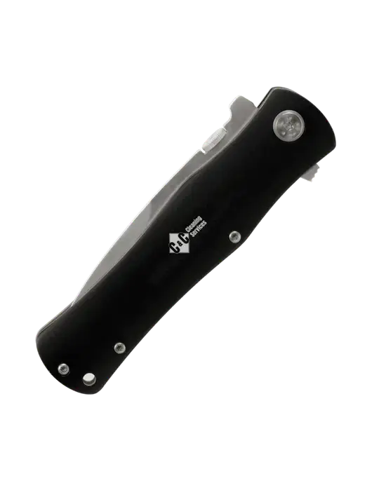 Black Folding Knife with Pocket Clip w/C & C Cleaning Services Logo