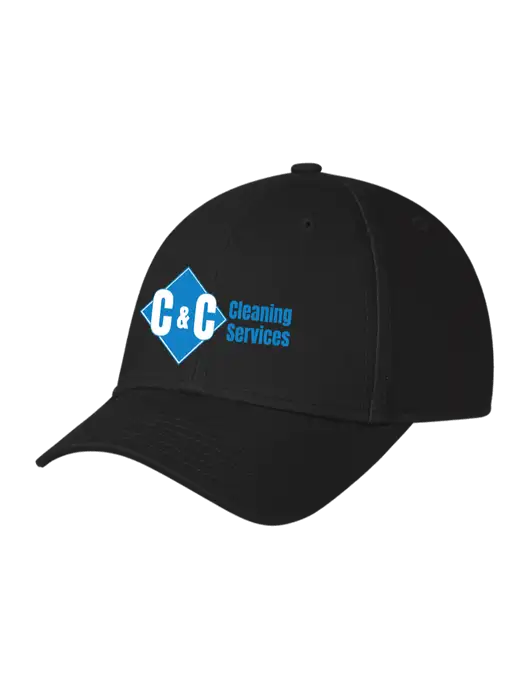 Black Structured Cap Hook & Loop w/C & C Cleaning Services Logo