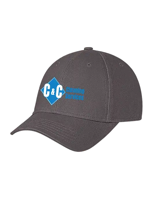 Medium Dark Grey Structured Soft Snap Closure Hook & Loop Cap w/C & C Cleaning Services Logo