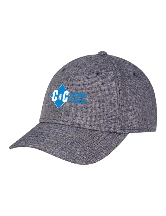 Heather Charcoal Structured Linen Look Cap Hook & Loop w/C & C Cleaning Services Logo