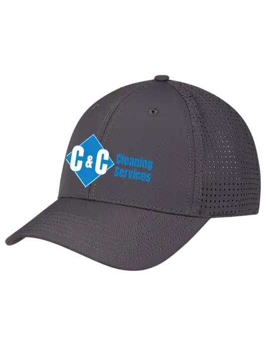 Charcoal Performance Stretchable Cap Hook & Loop w/C & C Cleaning Services Logo