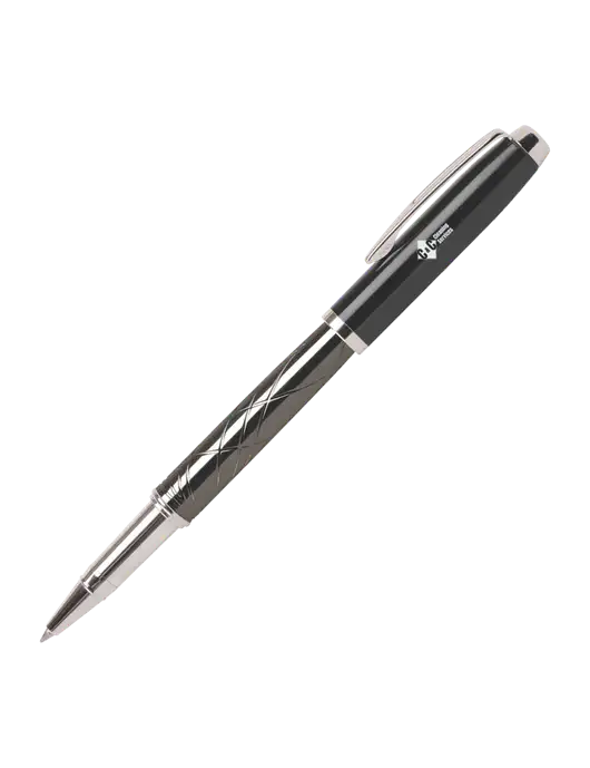 Modernist Black Rollerball Pen - Black Ink w/C & C Cleaning Services Logo