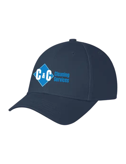 Navy Structured Cap Hook & Loop w/C & C Cleaning Services Logo