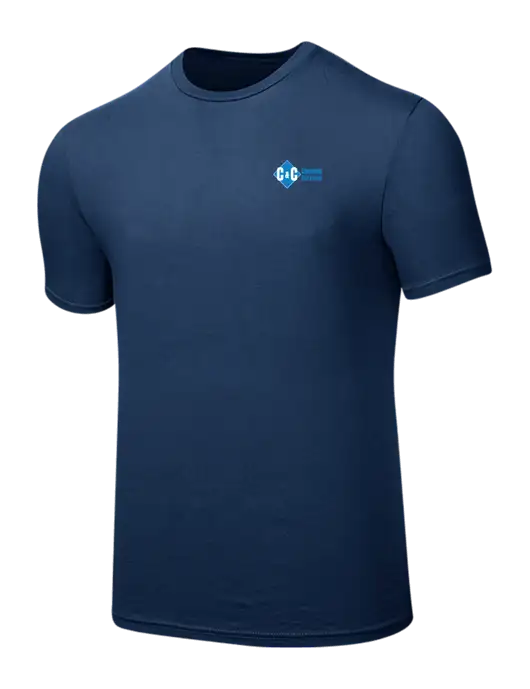 Seriously Soft Deep Slate Blue T-Shirt w/C & C Cleaning Services Logo