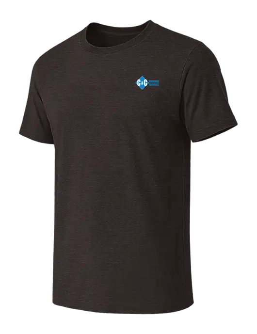 BELLA+CANVAS Dark Grey Heather CVC Short Sleeve Tee w/C & C Cleaning Services Logo