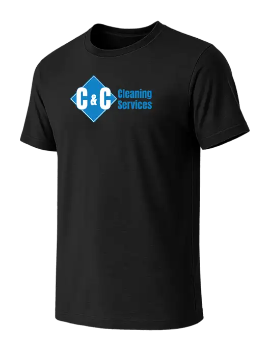 BELLA+CANVAS Black CVC Short Sleeve Tee w/C & C Cleaning Services Logo