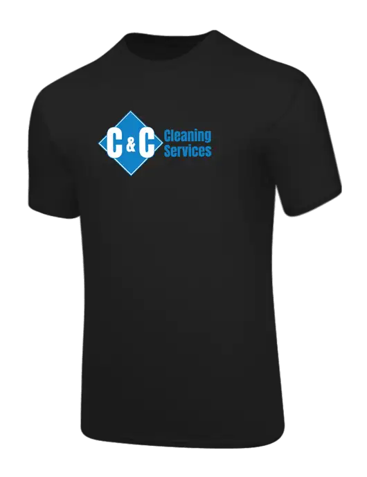 Core Blend Black T-Shirt w/C & C Cleaning Services Logo