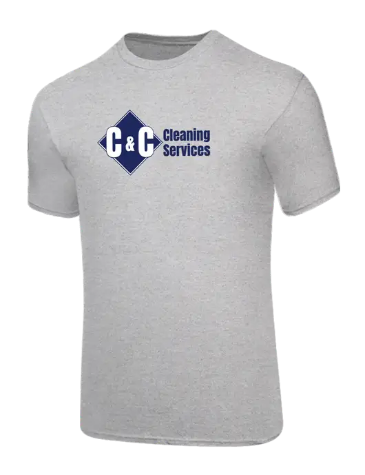 Core Blend Light Grey Heather T-Shirt w/C & C Cleaning Services Logo