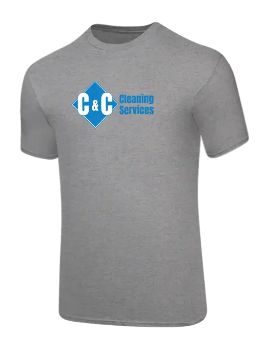 Core Blend Medium Grey Heather T-Shirt w/C & C Cleaning Services Logo