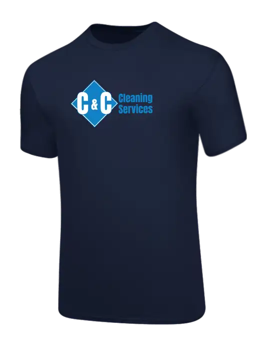 Core Blend Navy T-Shirt w/C & C Cleaning Services Logo