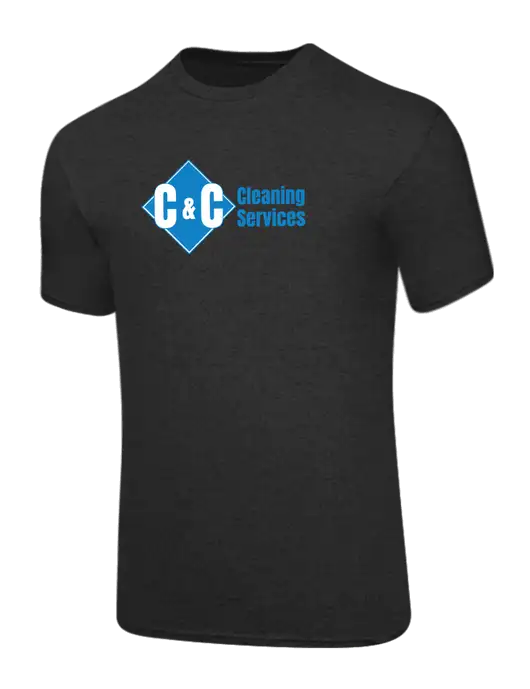 Core Blend Dark Heather Grey T-Shirt w/C & C Cleaning Services Logo