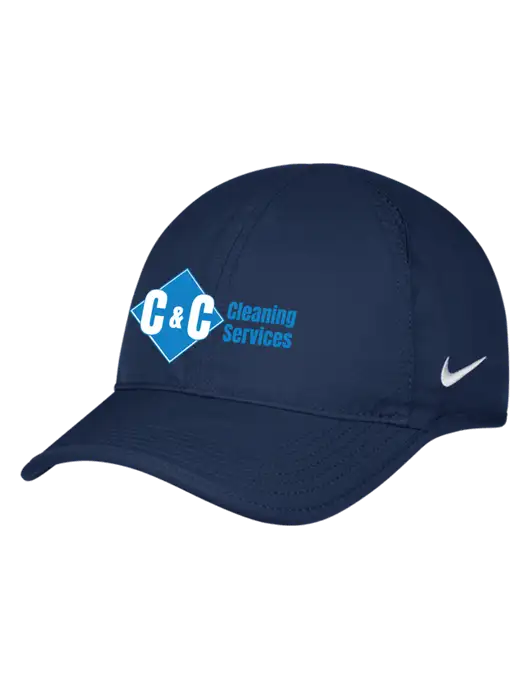 Nike Navy Featherlight Cap w/C & C Cleaning Services Logo