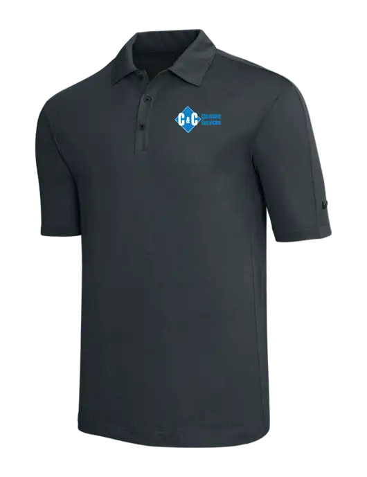 Nike Dark Grey Tech Sport Dri-FIT Polo w/C & C Cleaning Services Logo