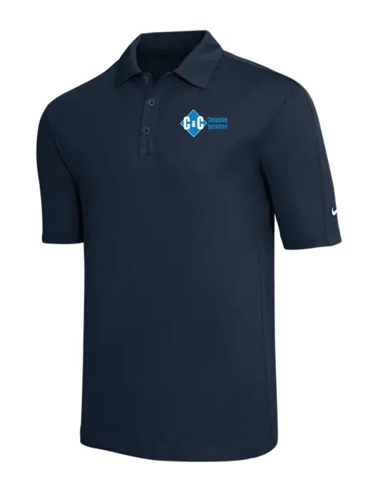 Nike Navy Tech Sport Dri-FIT Polo w/C & C Cleaning Services Logo
