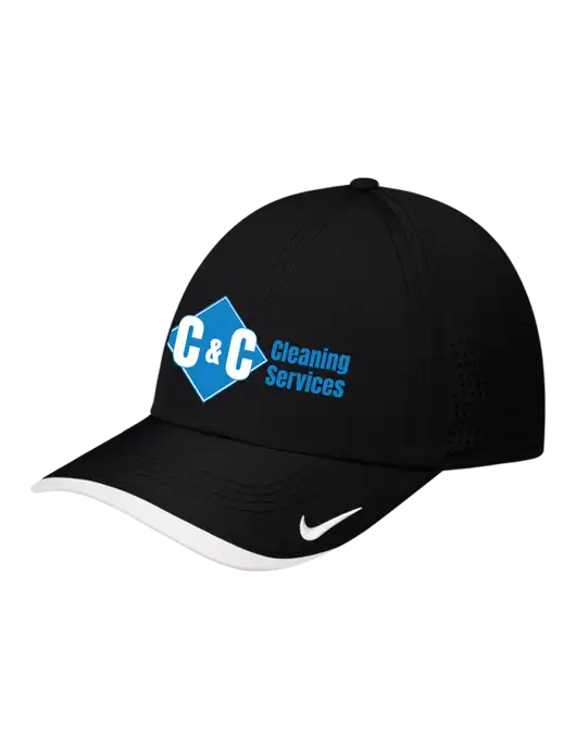 Nike Black/White Dri-FIT Perforated Performance Cap w/C & C Cleaning Services Logo