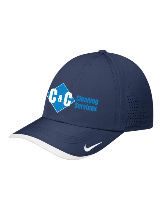 Nike Navy/White Dri-FIT Perforated Performance Cap w/C & C Cleaning Services Logo