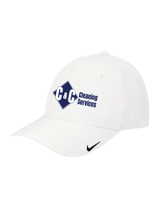 Nike White Dri-FIT Legacy Cap w/C & C Cleaning Services Logo
