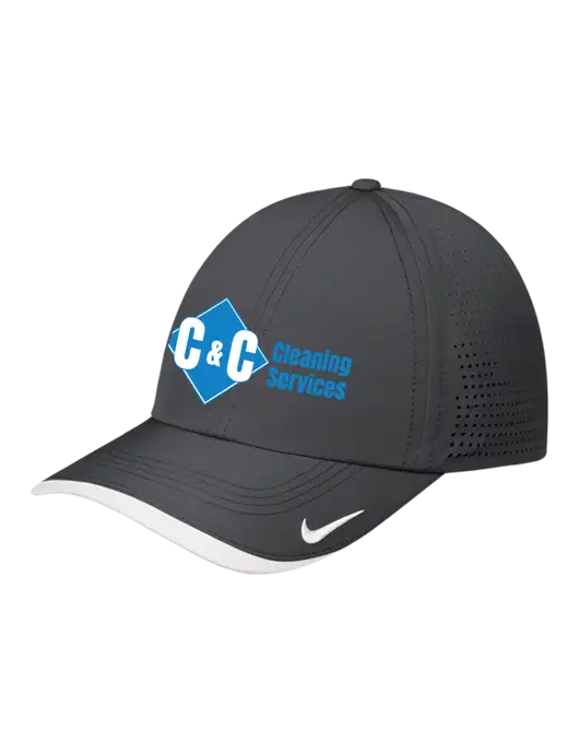 Nike Dark Grey/White Dri-FIT Perforated Performance Cap w/C & C Cleaning Services Logo