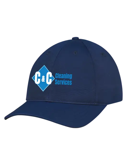Navy Nylon Twill Performance Cap w/C & C Cleaning Services Logo