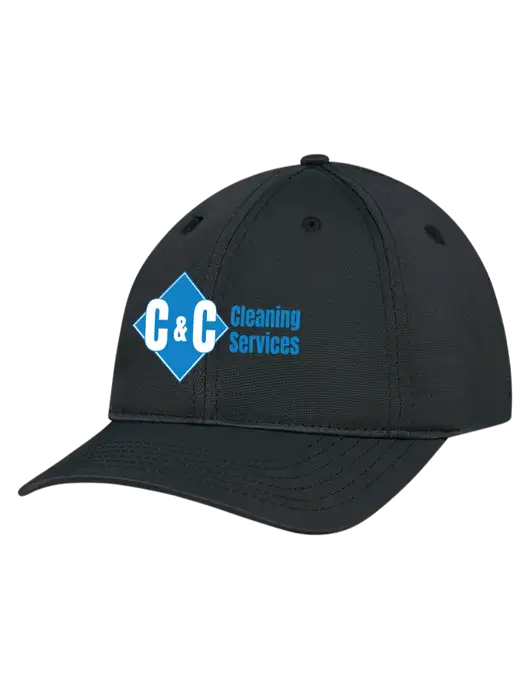 Black Nylon Twill Performance Cap w/C & C Cleaning Services Logo