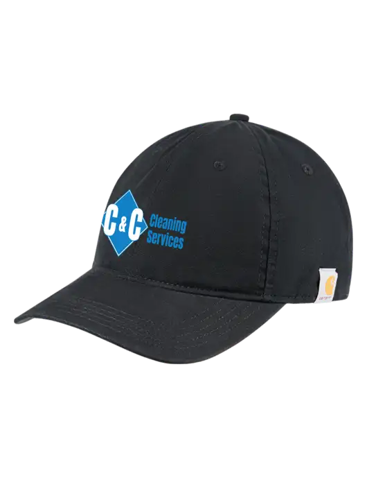 Carhartt Black Cotton Canvas Cap w/C & C Cleaning Services Logo