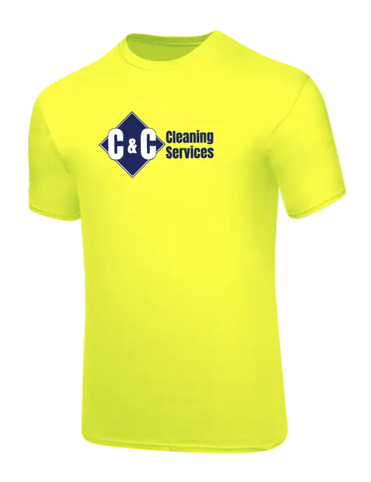 Core Blend Safety Yellow T-Shirt w/C & C Cleaning Services Logo