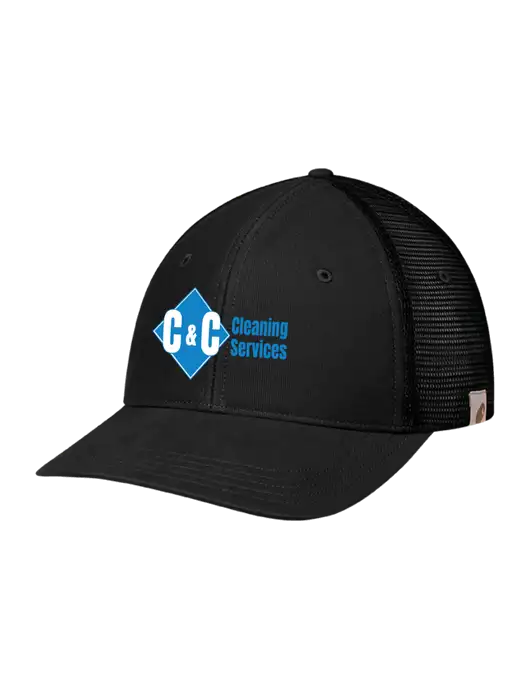 Carhartt Black Canvas Trucker Cap w/C & C Cleaning Services Logo