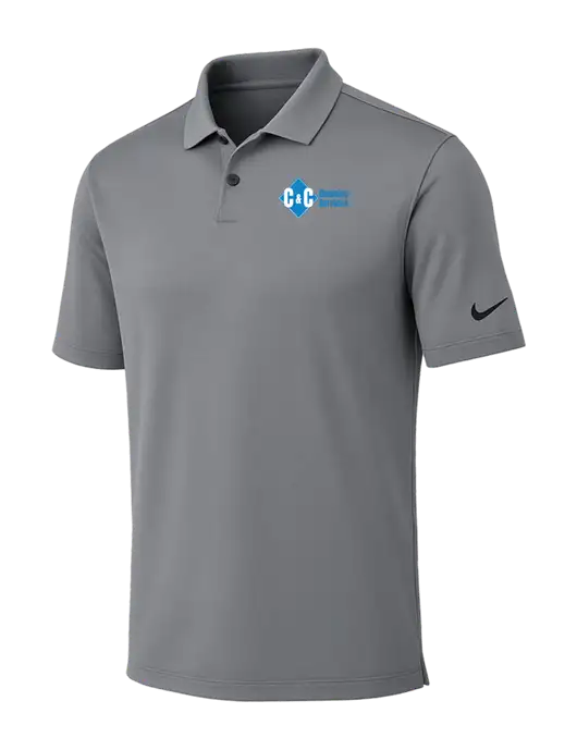 Nike Medium Grey Dri-FIT Vapor Polo w/C & C Cleaning Services Logo