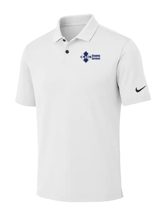 Nike White Dri-FIT Vapor Polo w/C & C Cleaning Services Logo