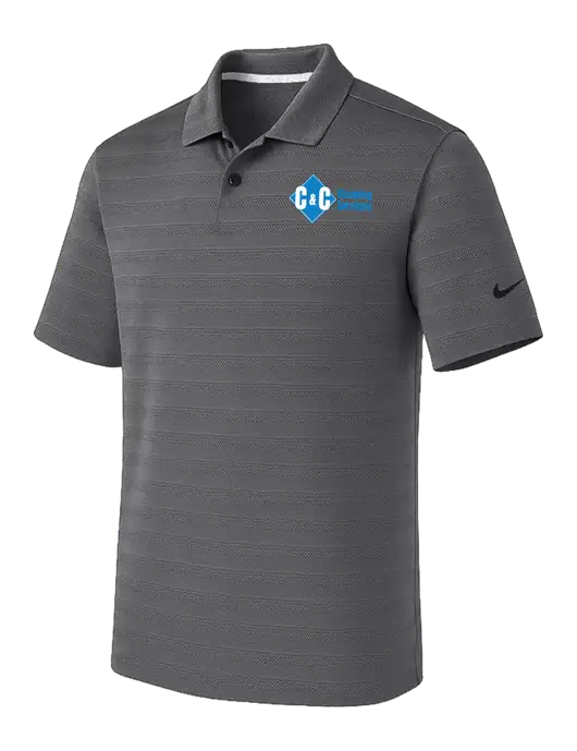 Nike Dark Medium Grey Dri-FIT Vapor Jacquard Polo w/C & C Cleaning Services Logo