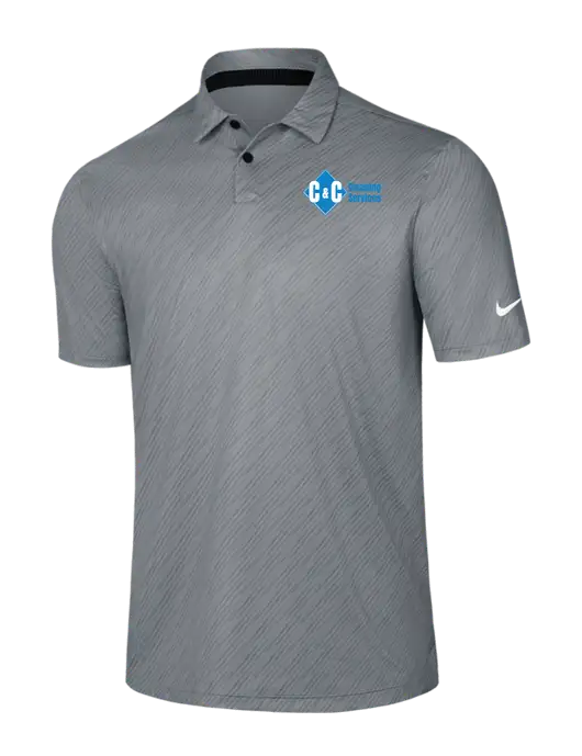 Nike Medium Grey Vapor Dash Polo w/C & C Cleaning Services Logo