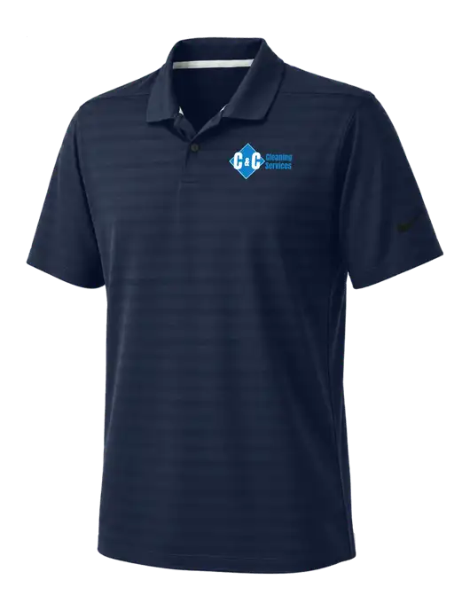 Nike Navy Dri-FIT Vapor Jacquard Polo w/C & C Cleaning Services Logo
