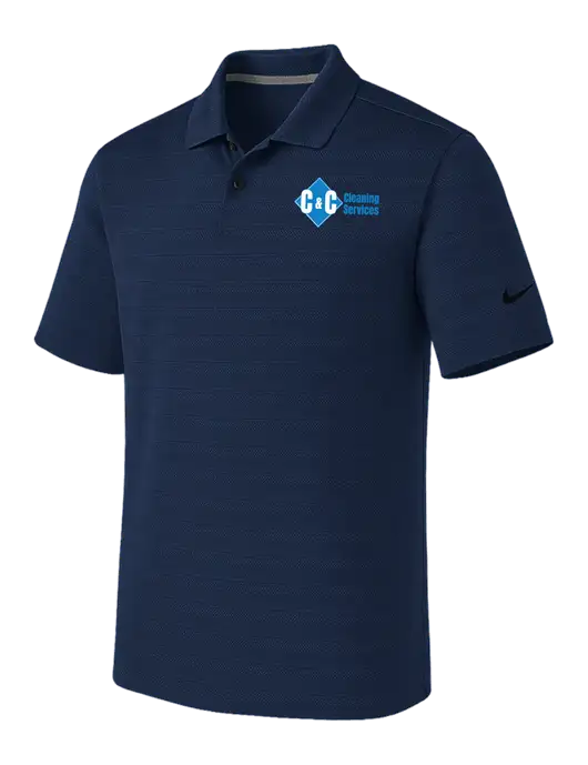 Nike Navy Dri-FIT Vapor Jacquard Polo w/C & C Cleaning Services Logo