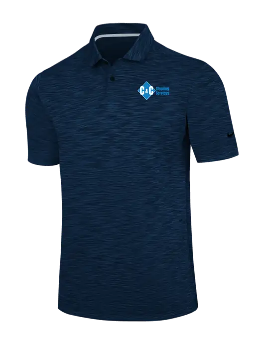 Nike Navy Dri-FIT Vapor Space Dyed Polo w/C & C Cleaning Services Logo