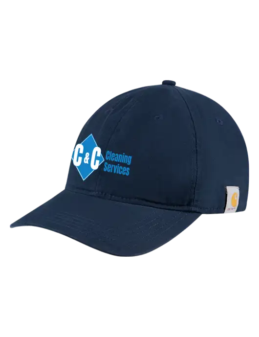 Carhartt Navy Cotton Canvas Cap w/C & C Cleaning Services Logo