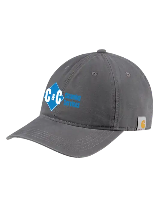 Carhartt Dark Grey Cotton Canvas Cap w/C & C Cleaning Services Logo