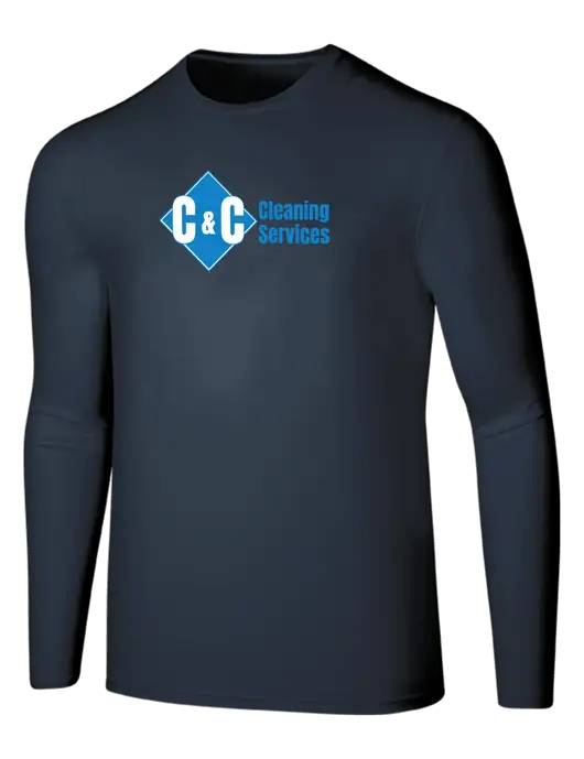 Seriously Soft Navy Long Sleeve T-Shirt w/C & C Cleaning Services Logo