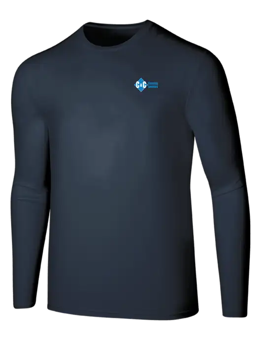 Seriously Soft Navy Long Sleeve T-Shirt w/C & C Cleaning Services Logo