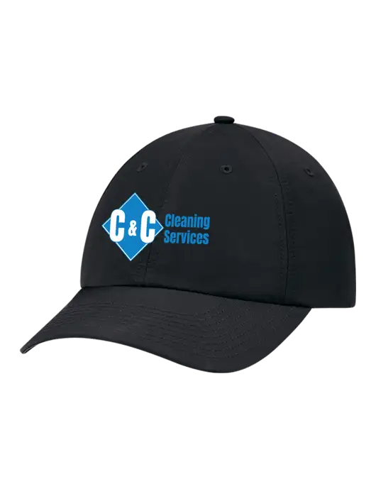 Richardson Relaxed Performance Lite Black Cap w/C & C Cleaning Services Logo