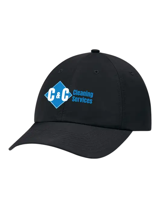 Richardson Relaxed Performance Lite Black Cap w/C & C Cleaning Services Logo